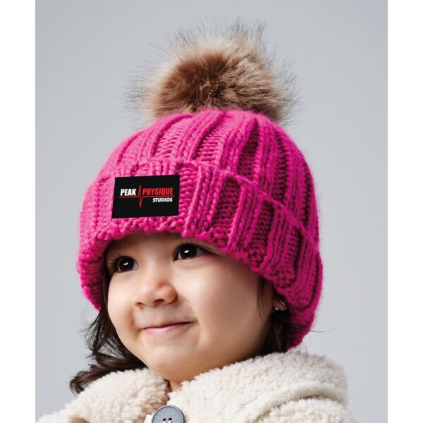 Infant Faux Fur Pom Pom Chunky Beanie Thumbnail
